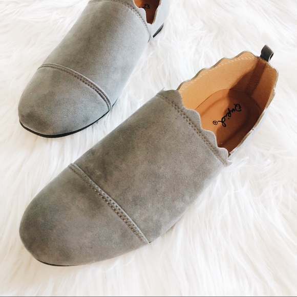 The Lee Scalloped Faux Suede Loafer in Slate - Picture 7 of 8